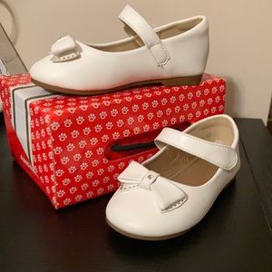 White soft faux leather Pandaninja dress shoes